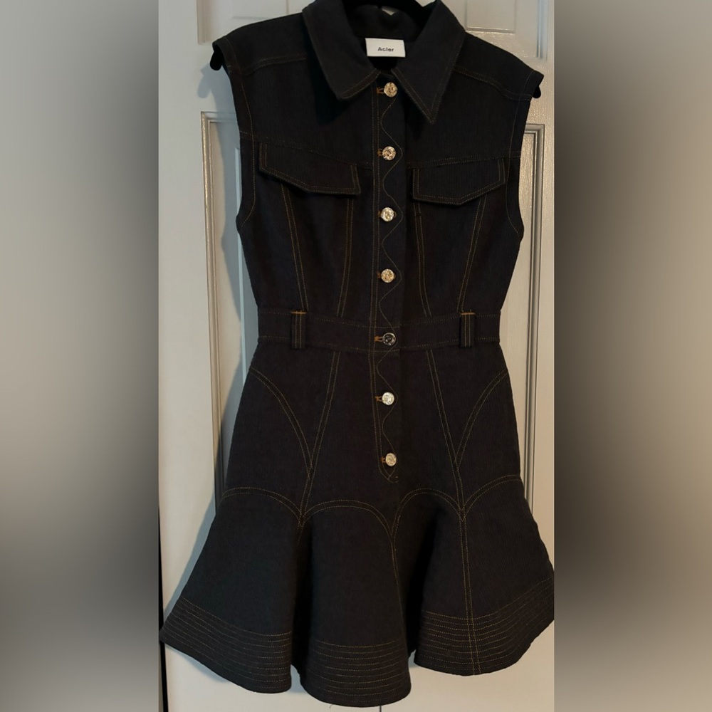 Acler denim sleeveless dress thigh-length in excellent condition, size 2.